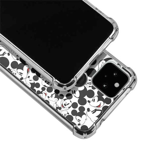 Disney Mickey Mouse Face Pattern Google Pixel 5a 5G Clear Case